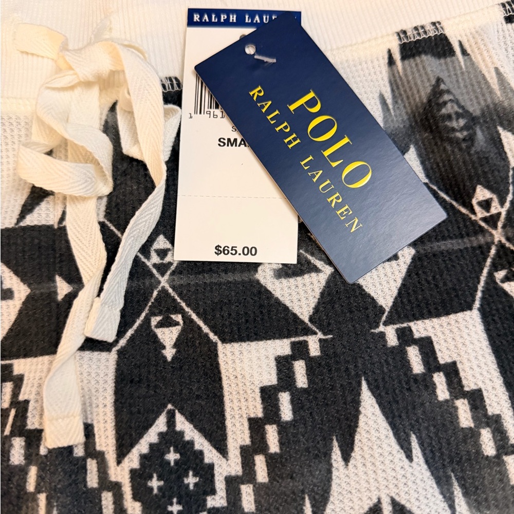 Ralph Lauren Monochrome Patterned Knit Thermal Pyjama Bottoms
